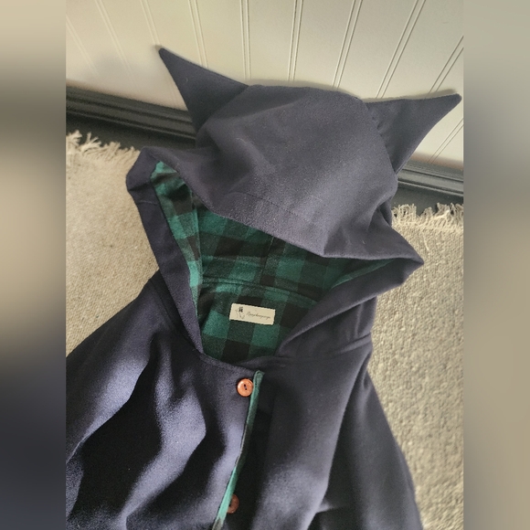 Lingchenyanyu Kitty Cat Cape Poncho With Plaid Trim Youth L/XL Cosplay Preppy - Picture 9 of 10